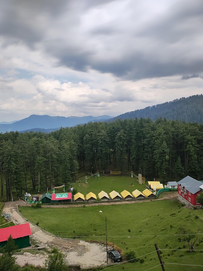 Summer camping in the Sanasar meadow near the lake