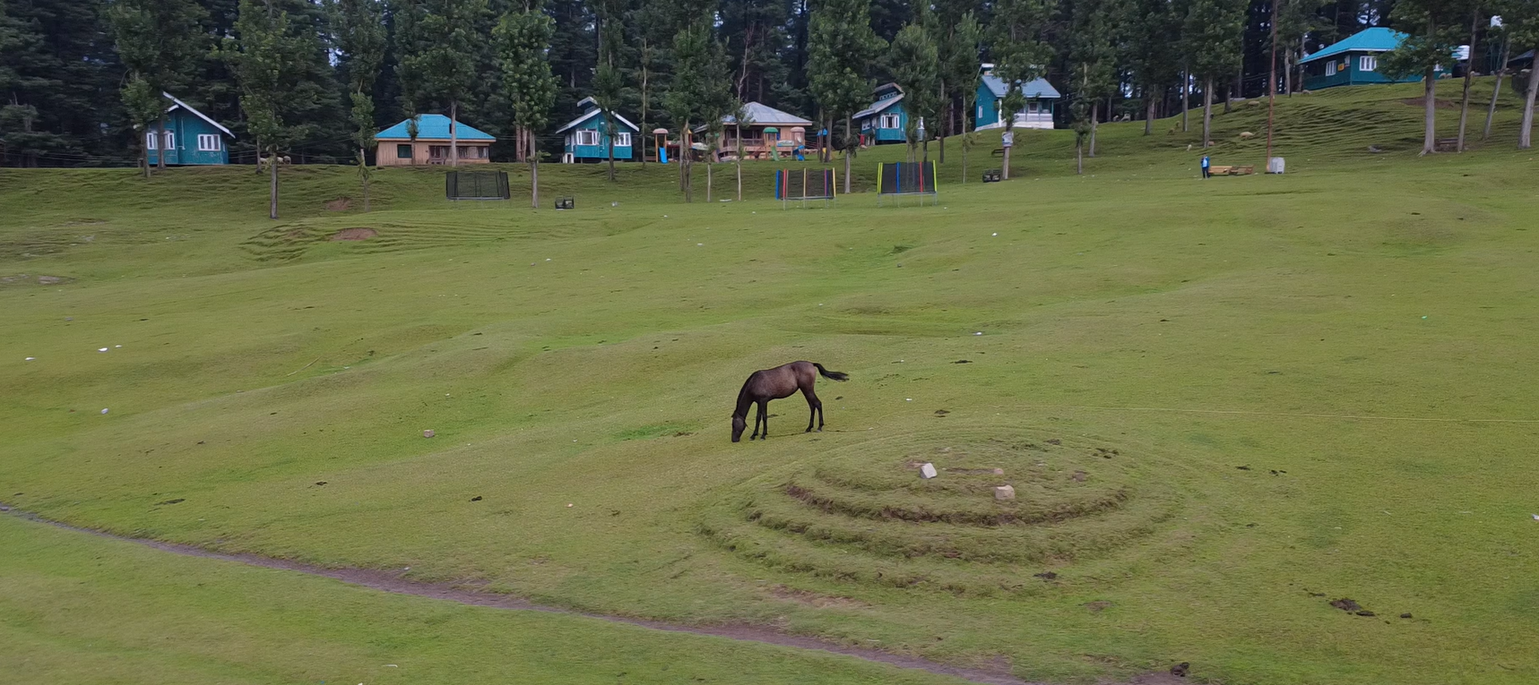 Green meadow of Sanasar, a short drive beyond Nathatop